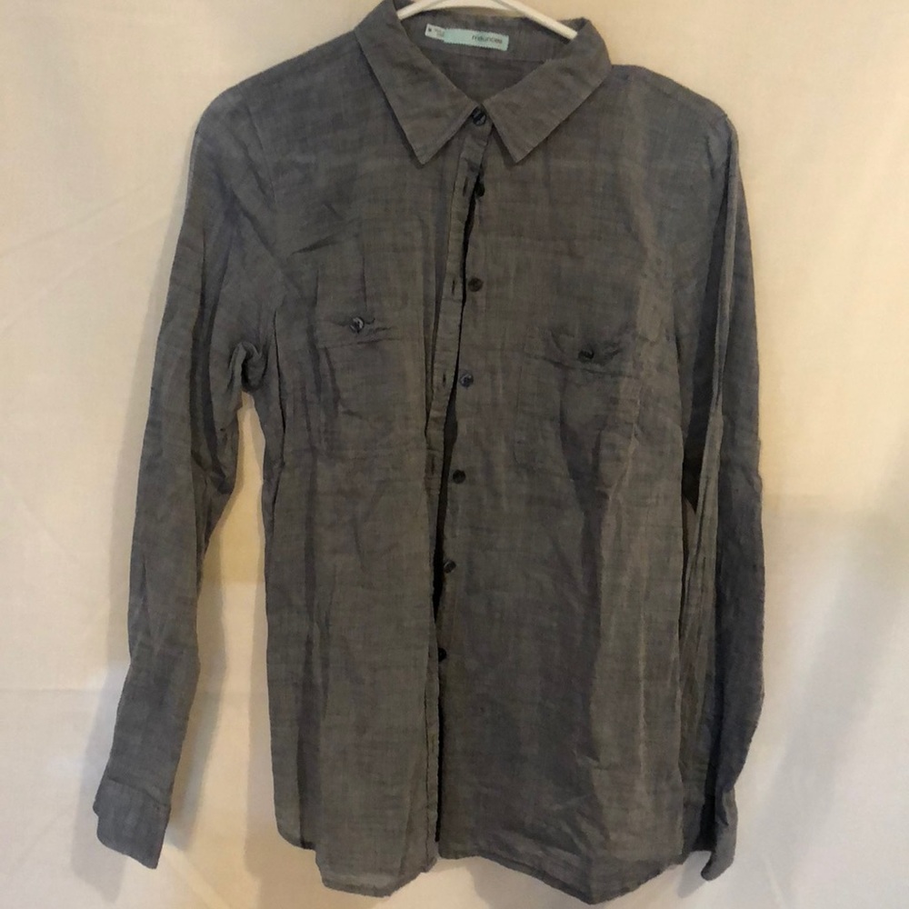 Chambray shirt.
